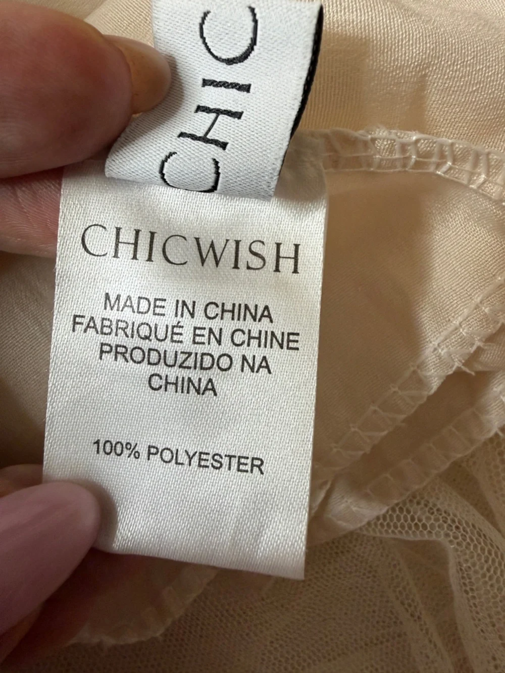 Chicwish Cream Tulle Waterfall Ruffles Crochet Dress S/M Festival Boho Summer - Picture 6 of 7